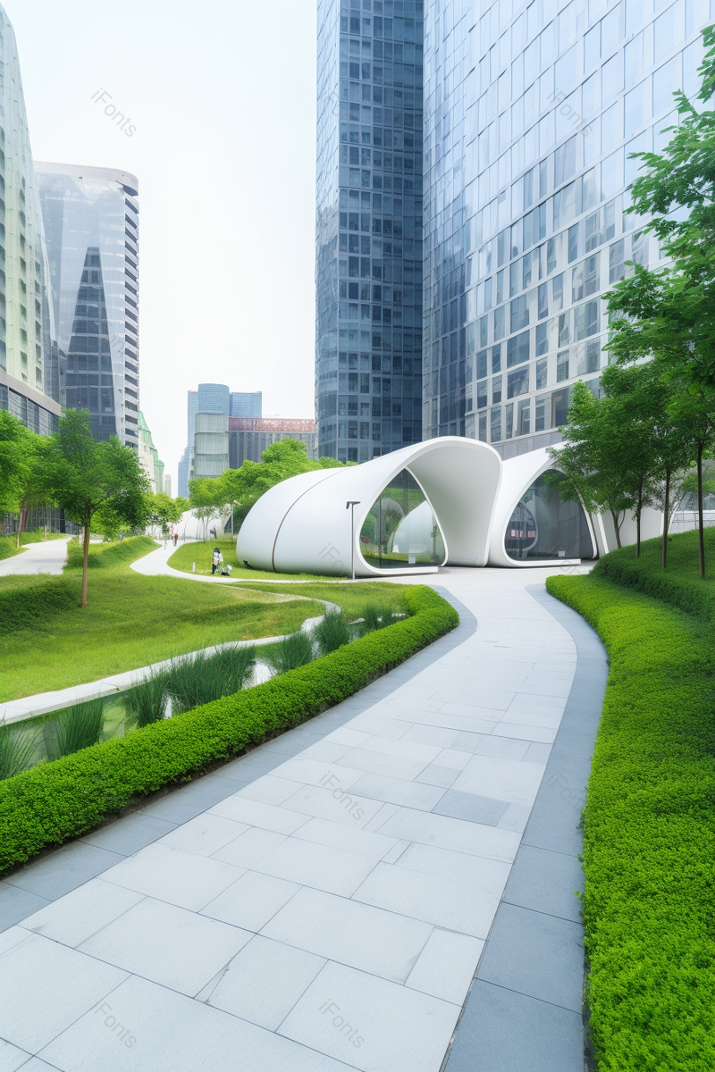 现代城市都市公园草坪草地绿植小路休息的凉亭室外场景实拍图像摄影,高清,摄影图,摄影图片,图片大全,摄影图免费下载